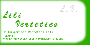 lili vertetics business card